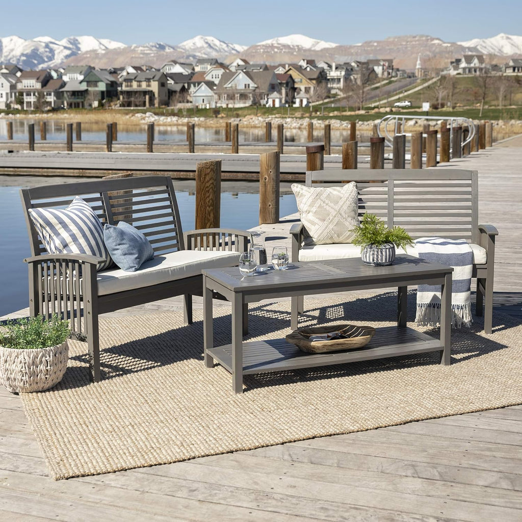 Brown Acacia Wood Outdoor Accent Table D248314