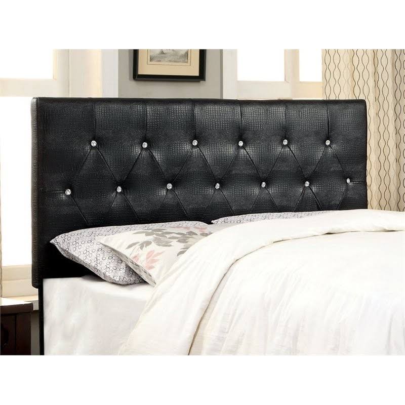 Black Faux Leather Full Queen Headboard I285