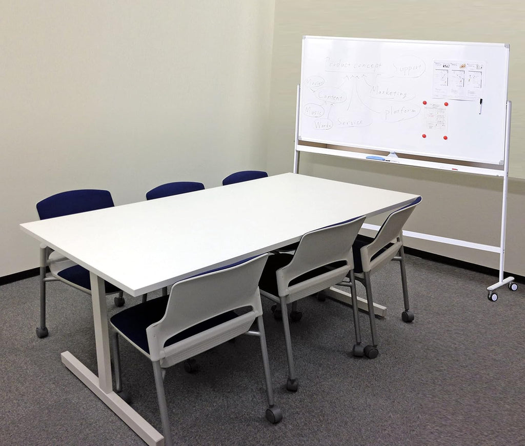 Mobile Double Sided Whiteboard 36 x 71 Inches with Aluminum White Frame P4292