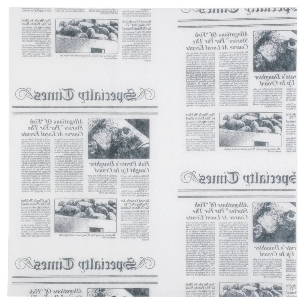 Newspaper Print Sandwich Wrap Paper - 1000/Pack Z212