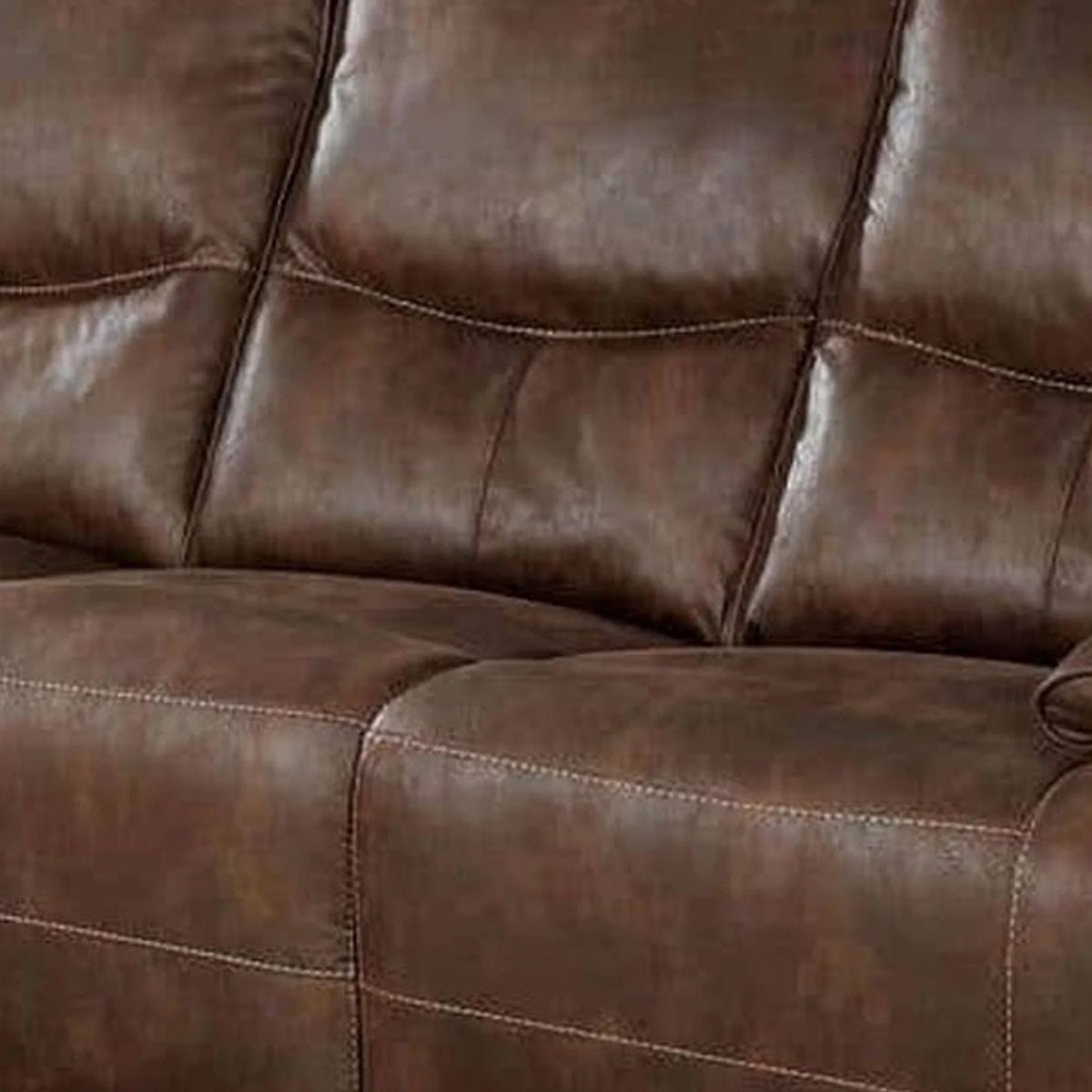 Brown Reclining Sofa with USB Port D164