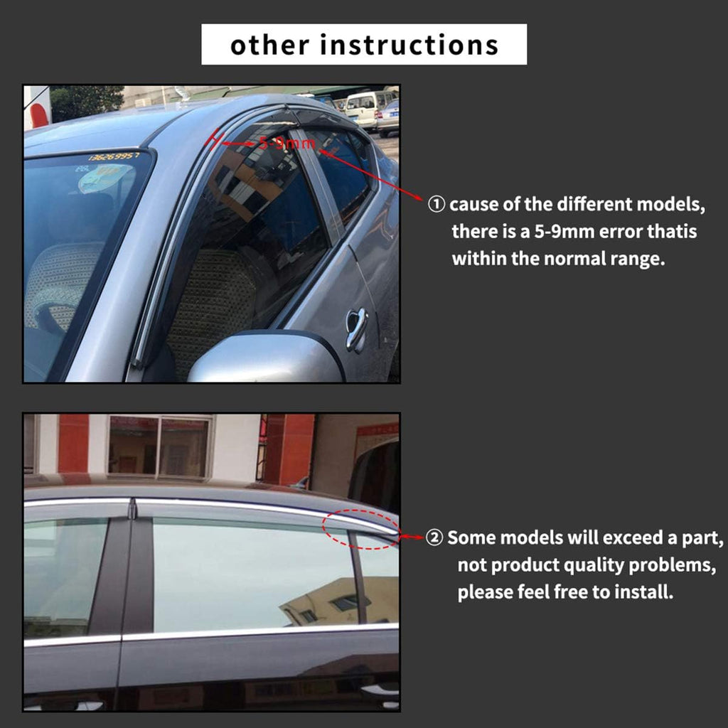 Smoke Tape-On Side Window Deflectors for A6L 2005-2011 J175