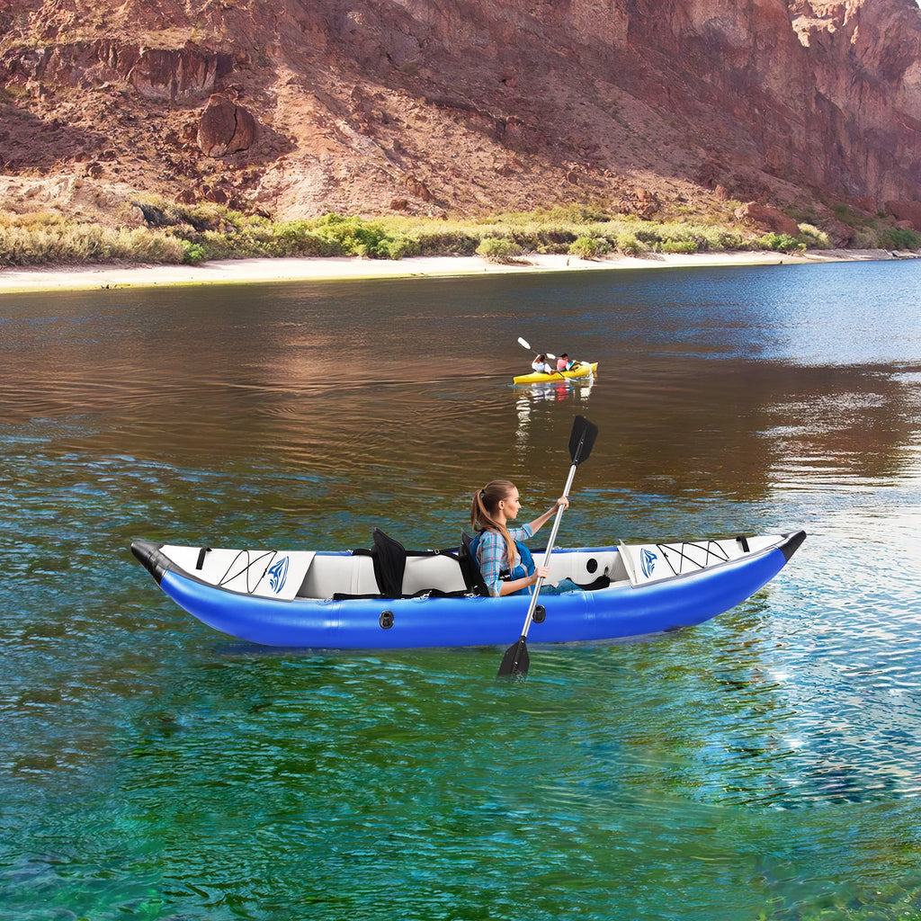 Inflatable Kayak Set with Paddle & Air Pump, Portable Tandem 2 Person Kayak Y655059