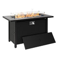 45 inch Propane Gas Fire Pit Table with Lid, Lava Rock, Waterproof Cover H1240