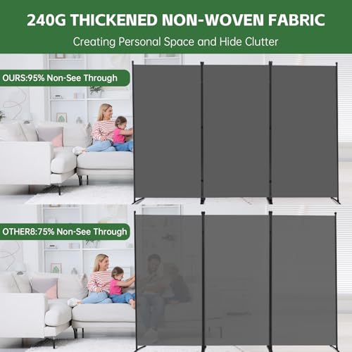 3 Panel Fabric Room Divider Screen J783878