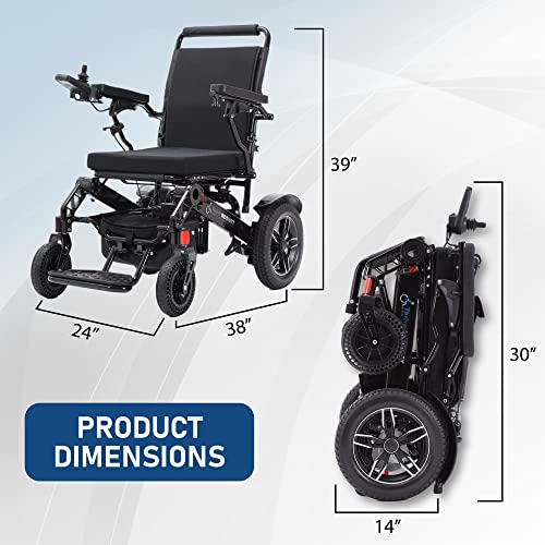 Lightweight Fold Electric Wheelchair (Blue, 17 Inches Seat Width) N450551