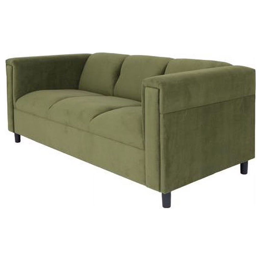 Moss Green Suede Black Sofa J985558