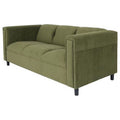 Moss Green Suede Black Sofa J985558