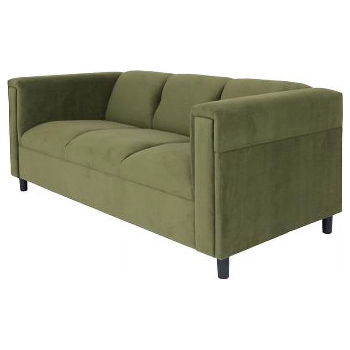 Moss Green Suede Black Sofa J985558