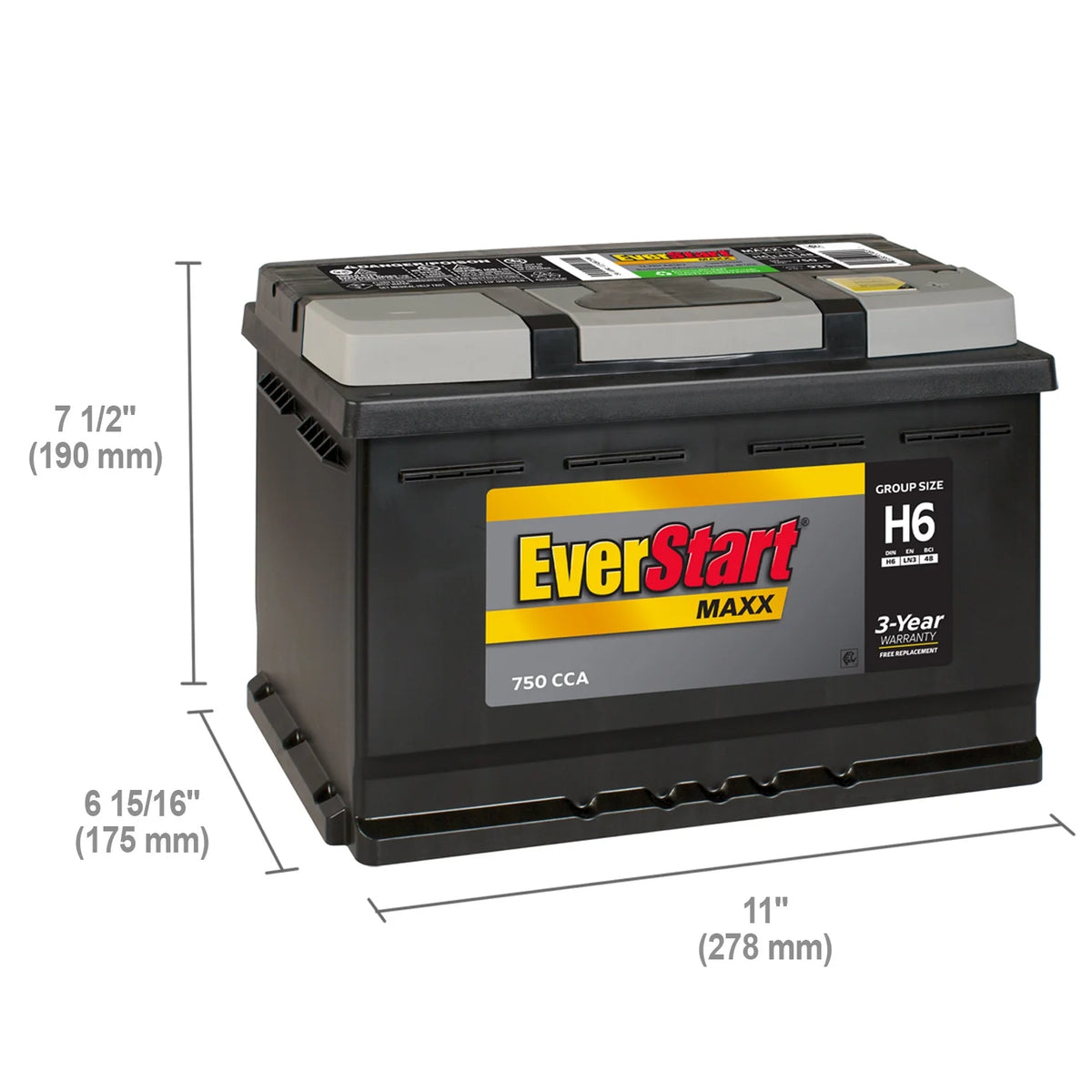 Lead Acid Automotive Battery Group Size H6 12 Volt 750 CCA G2178