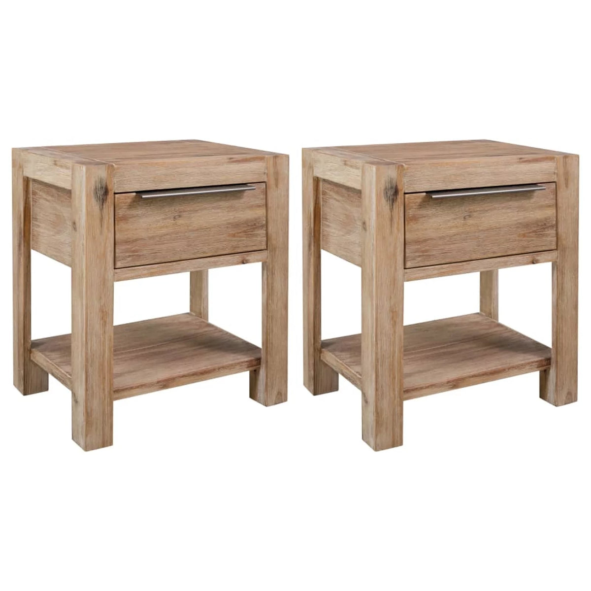Nightstands with Drawers 2 pcs Solid Acacia Wood C1202
