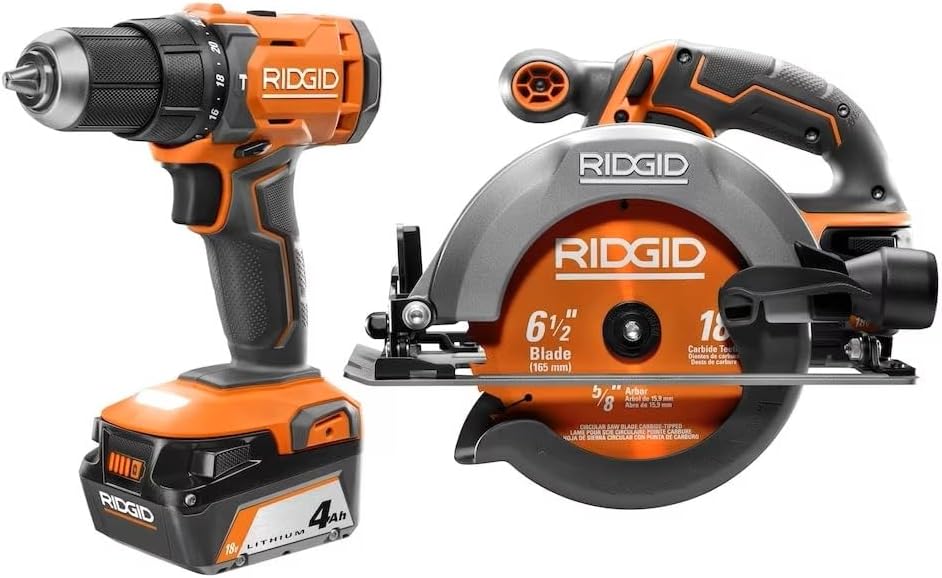 18V Hammer Drill and Circular Saw Kit with 2.0 and 4.0 Ah Batteries and Charger L8568