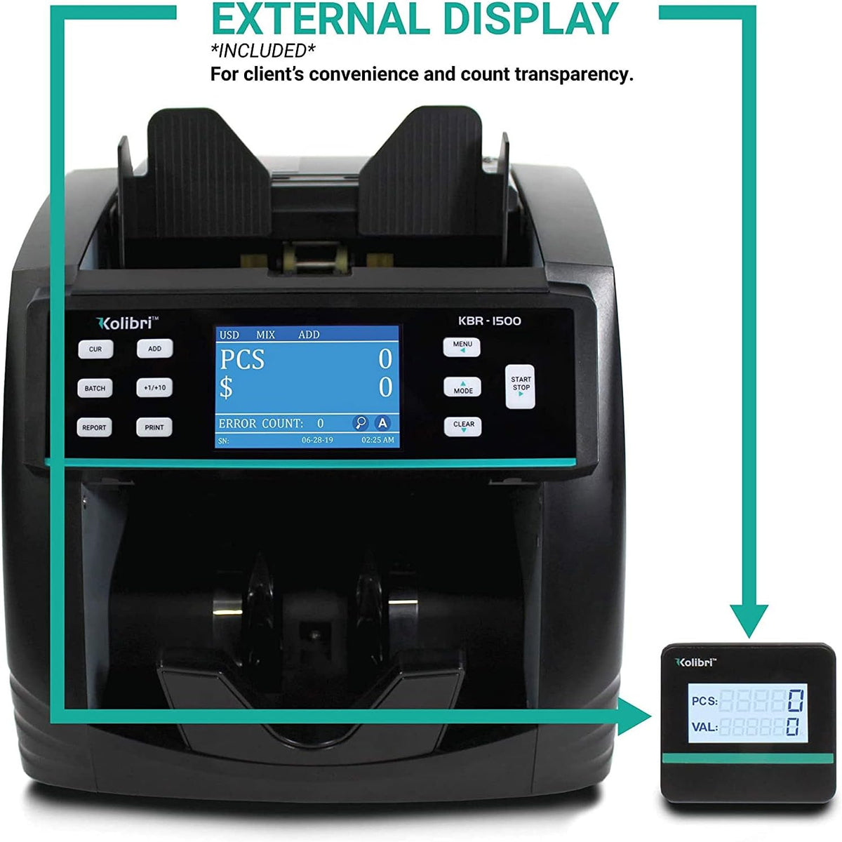 Mixed Denomination Money Counter Machine with Counterfeit Detection S604