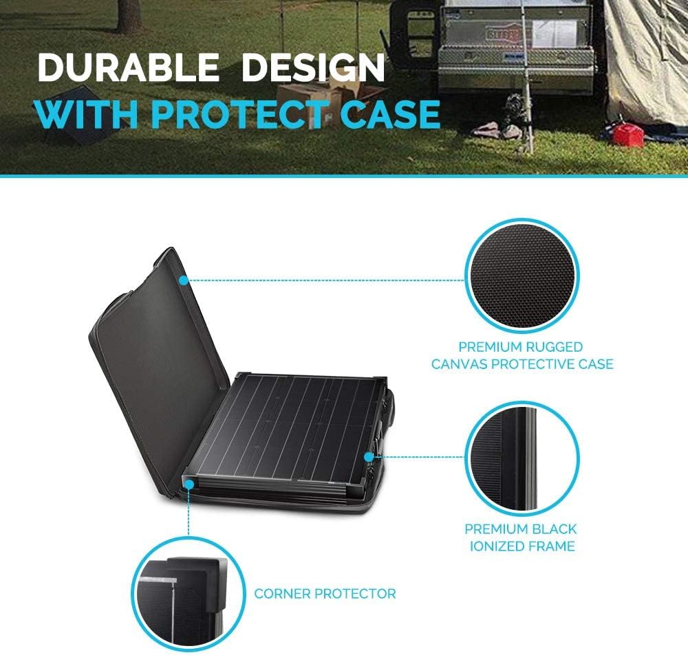 100 Watt 12 Volt Monocrystalline Portable Foldable Solar Panel Suitcase H94282