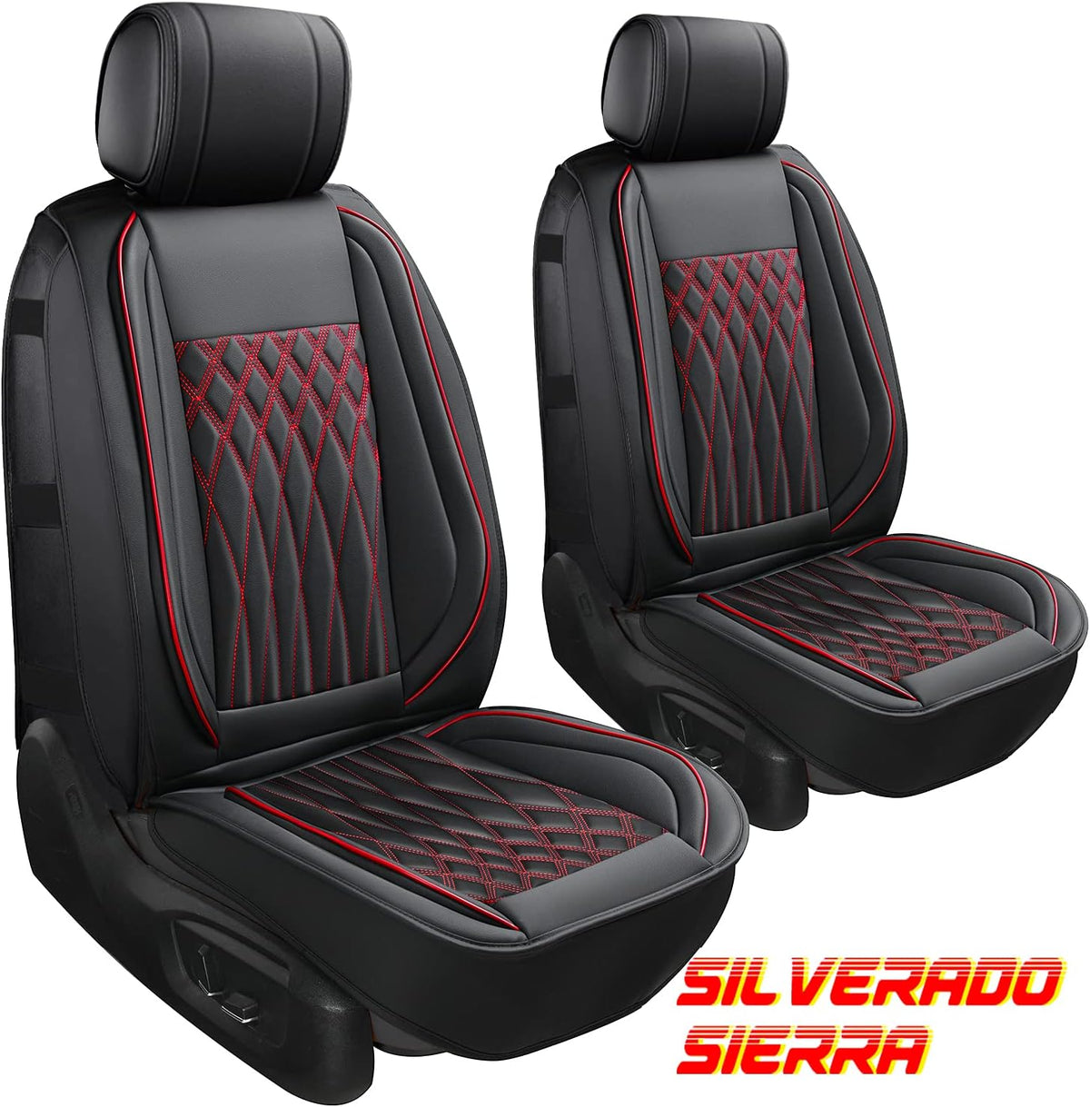 1 Pair Black Waterproof Leather Seat Covers L5971