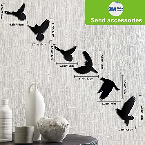 Black Birds Metal Wall Decor Set of 6 V202755