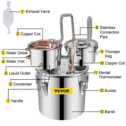 Stainless Steel Alcohol Distiller with Copper Tube and Circulating Pump, 3 Pots I878637