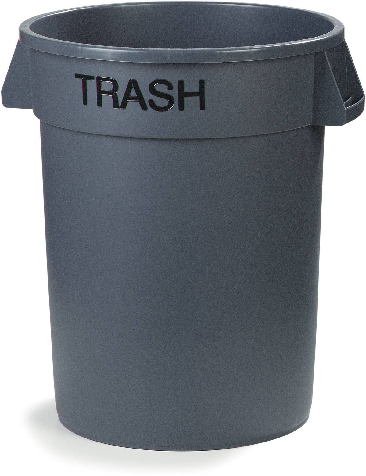 Gray 32 Gallon Plastic Round Trash Container J263930