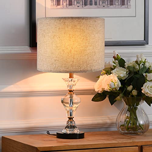 Beige Drum Fabric Lampshades Set of 2 C6394