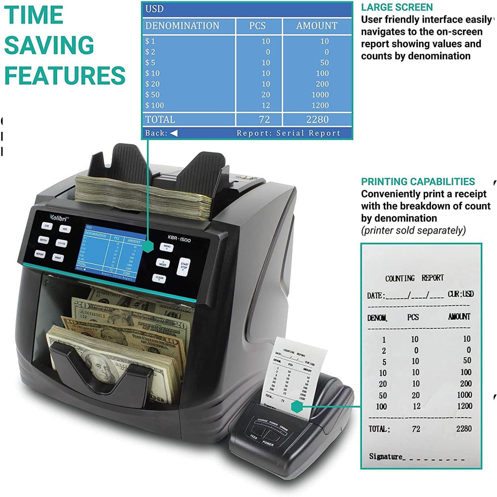 Mixed Denomination Money Counter Machine with Counterfeit Detection S604