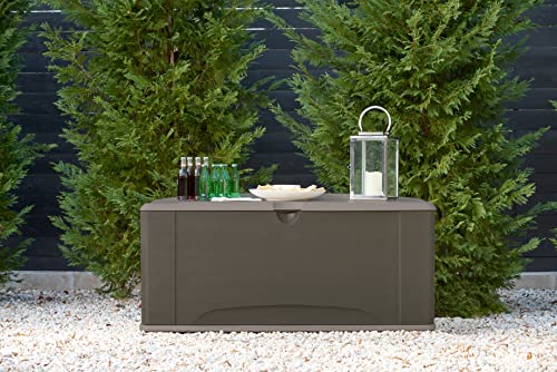 Brown 73 Gal Weather Resistant Resin Deck Box T256229