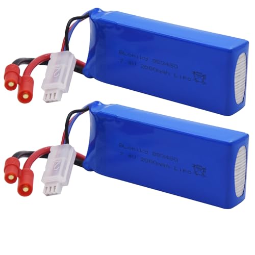 2 Pack 7.4V 2000mAh Lipo Battery and Charger Cable I700440