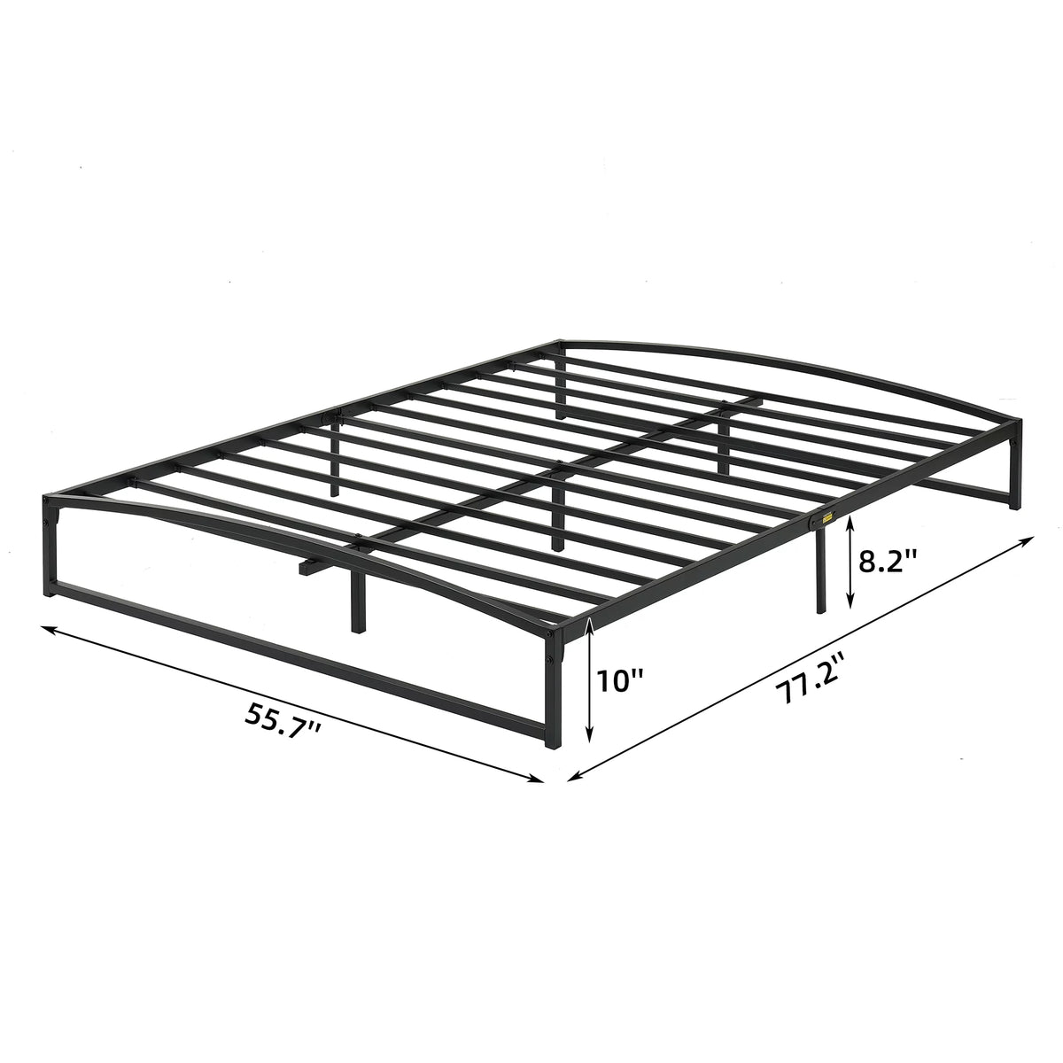 6 Inch Queen Size Metal Platform Bed Frame with Slat Support R7280