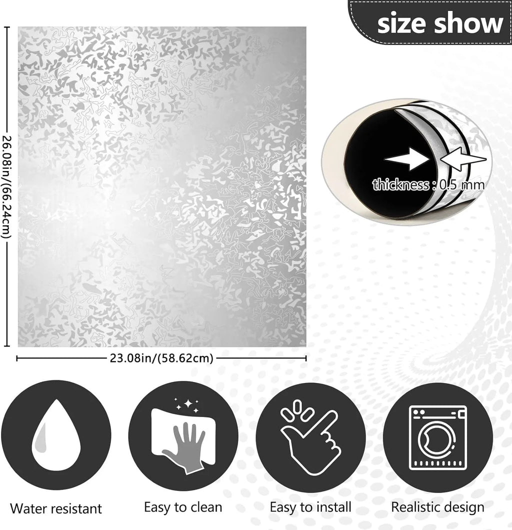 Silver Flowers Pattern Dishwasher Stickers 23in W x 26in H V3387