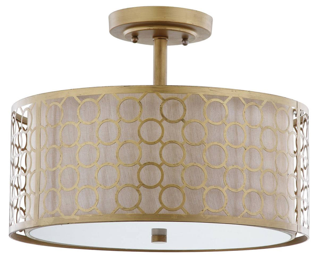 Antique Gold Semi Flush Light P50516