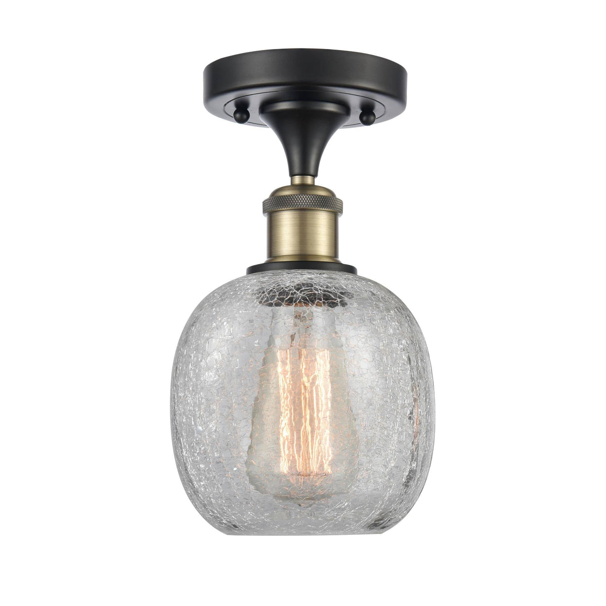 Black Antique Brass Semi-Flush Mount Light U41319
