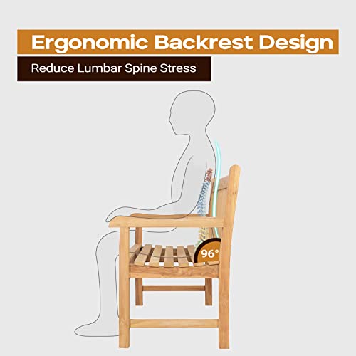 A-Grade Natural Teak Outdoor Bench with Curved Backrest and Arch Armrest Z651219