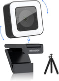 4K HD Webcam with Light Microphone, 2 Built-in Noise Reduction Mics, Autofocus, 30fps Type C USB2.0, with Tripod J585