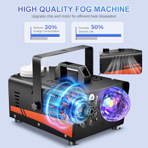 600W Fog Machine with Disco Ball Lights U123970