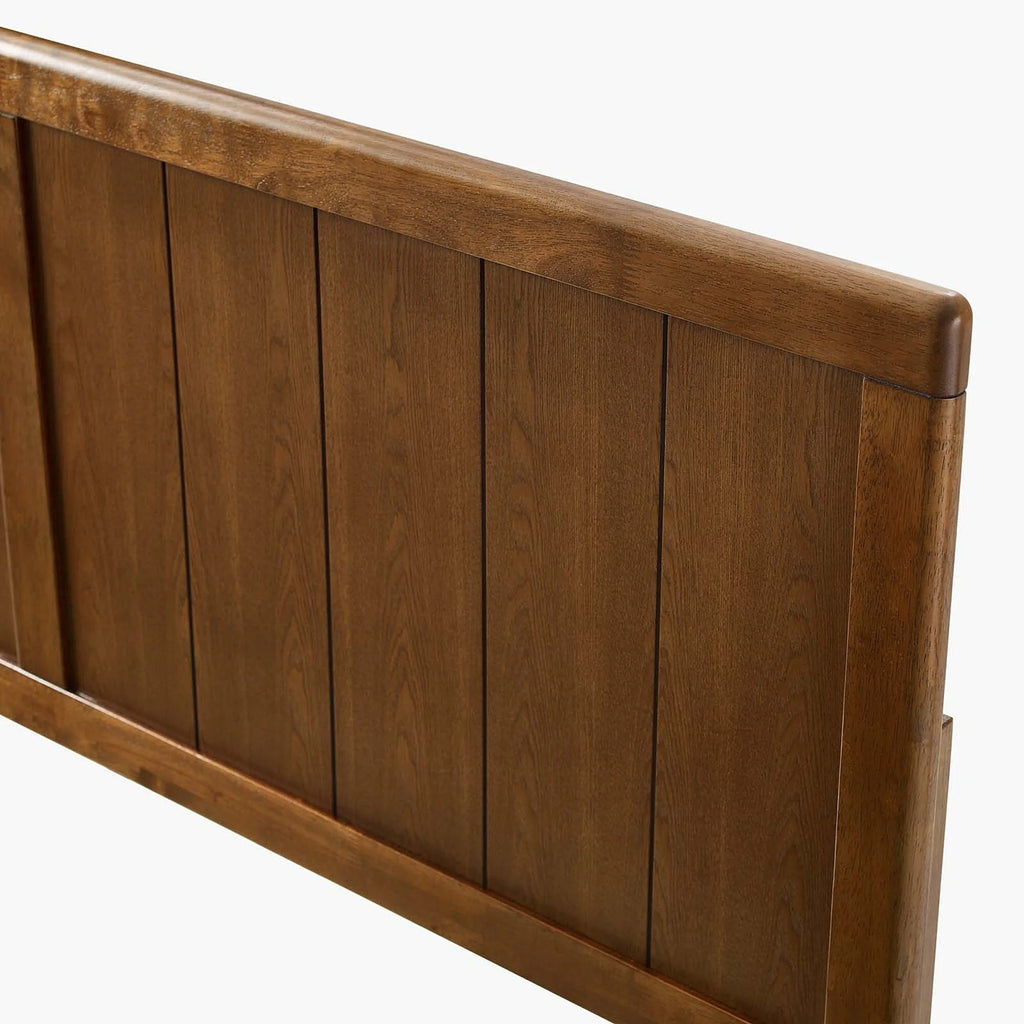 Queen Size Walnut Wooden Headboard T560996