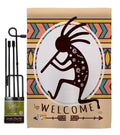 Double Sided Garden Flag Set Metal Pole Hardware Q298965