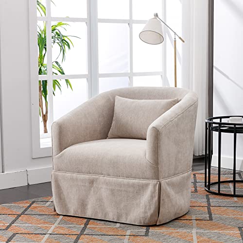 Blue Swivel Accent Chairs Set of 2 Linen Fabric L62511