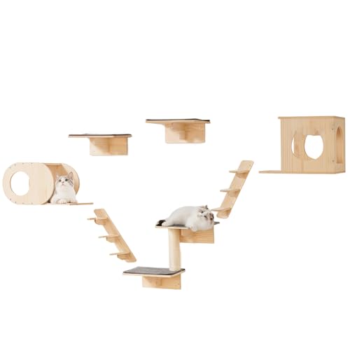 Wall Mounted Cat Shelves Set of 6 P606