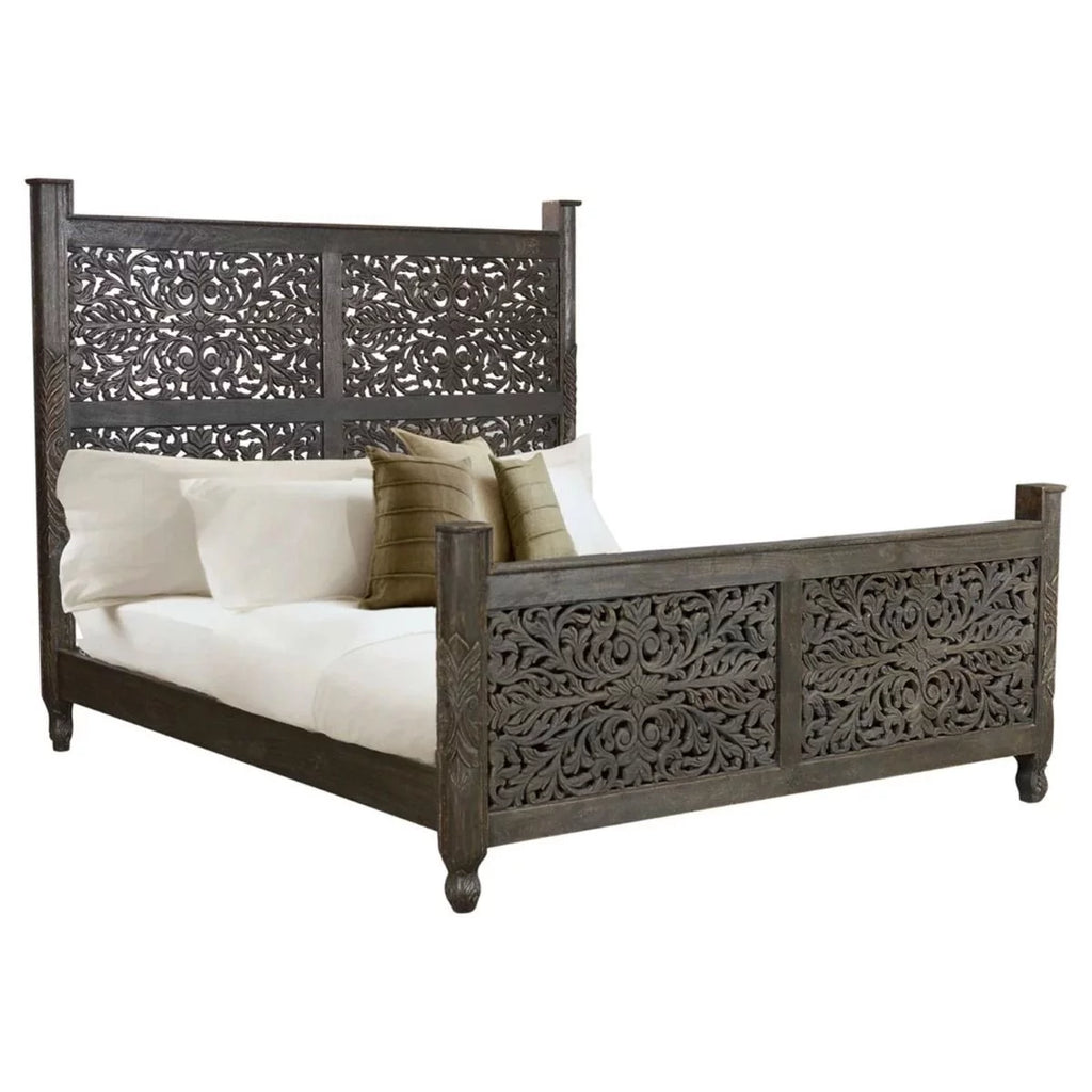 Hand Carved Solid Wooden Bed Frame K38052