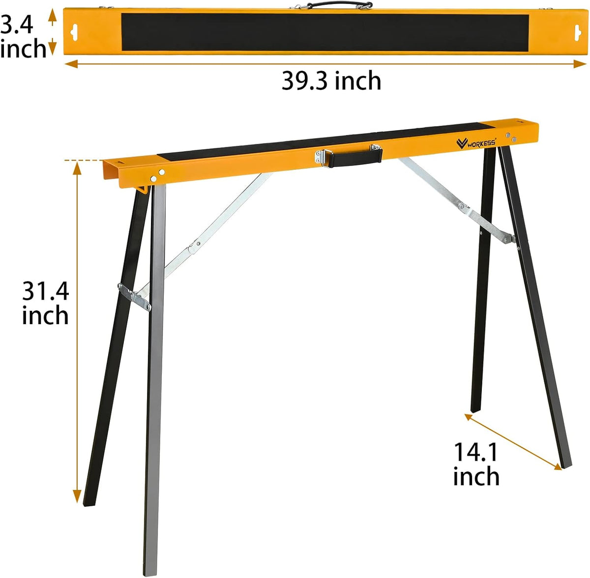Twin Pack Portable Folding Sawhorse, 275 LBS Capacity Each O38129