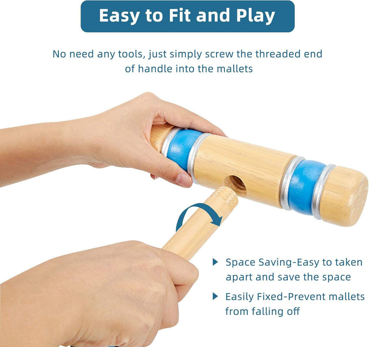 Six Player Croquet Set with Wooden Mallets P77364
