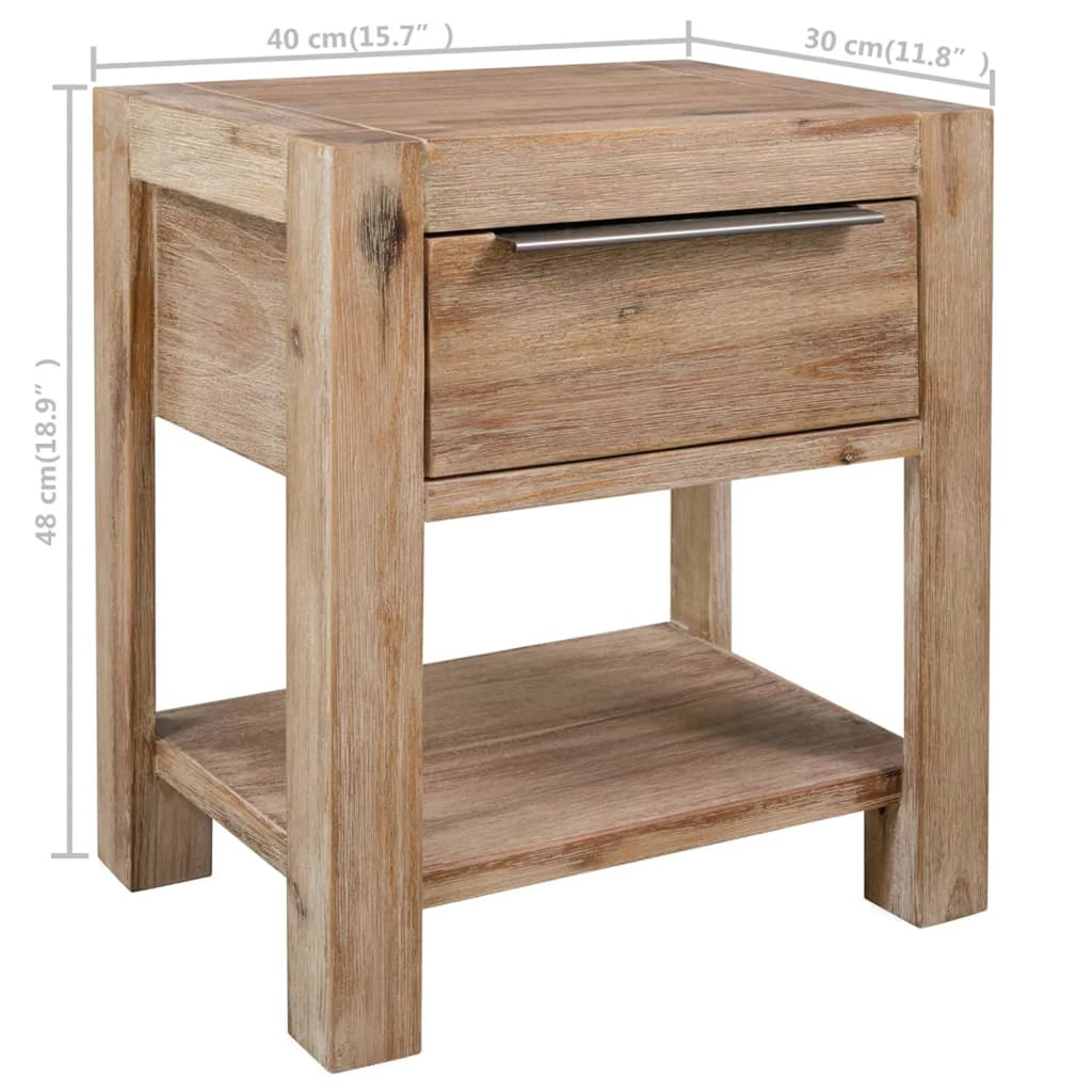 Nightstands with Drawers 2 pcs Solid Acacia Wood C1202