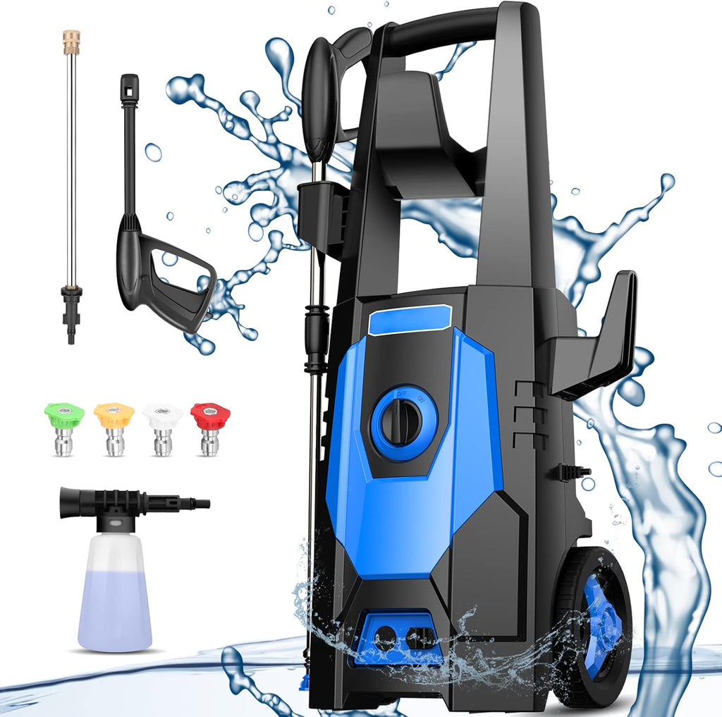 1800W Electric Pressure Washer with Hose 4 Nozzles E1125