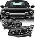 Black Sequential Side Signal Projector Headlights Pair D361019