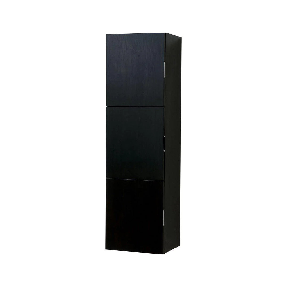 18 Wide 59 High Black Wood Side Cabinet with Three Doors P945