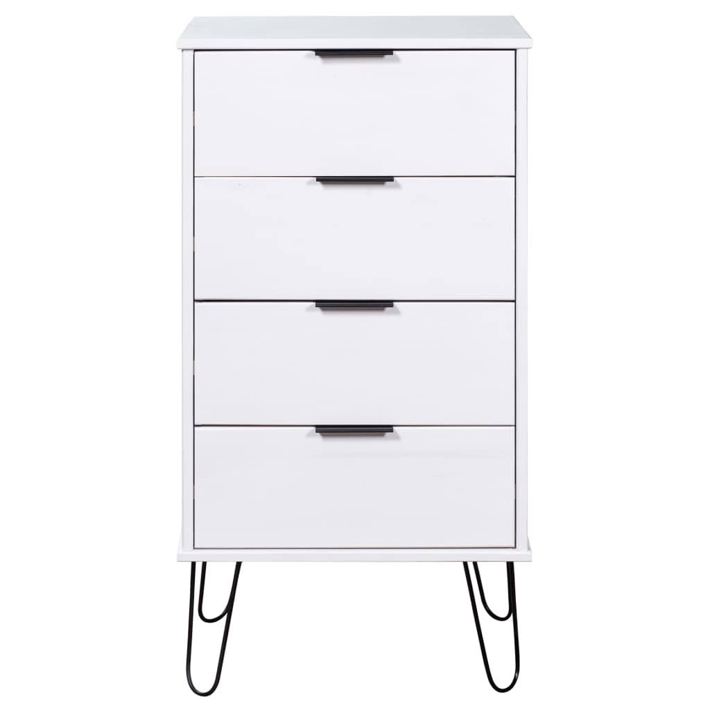 Drawer Cabinet Gray Solid Pine Wood L8655