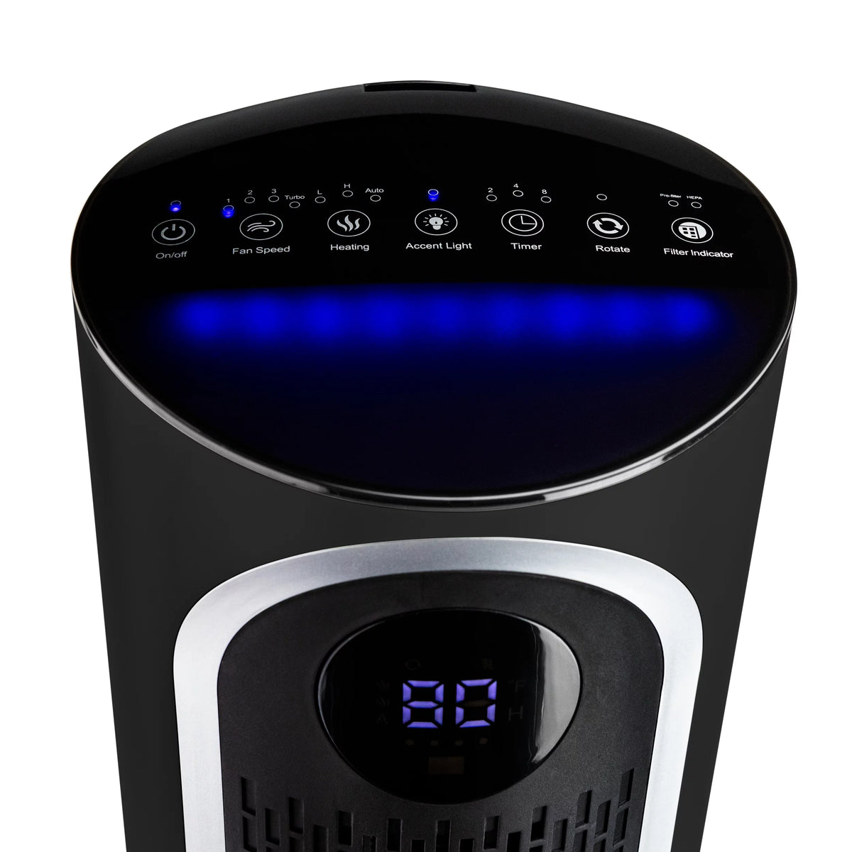 Black 3-in-1 Air Purifier Heater Fan D33678