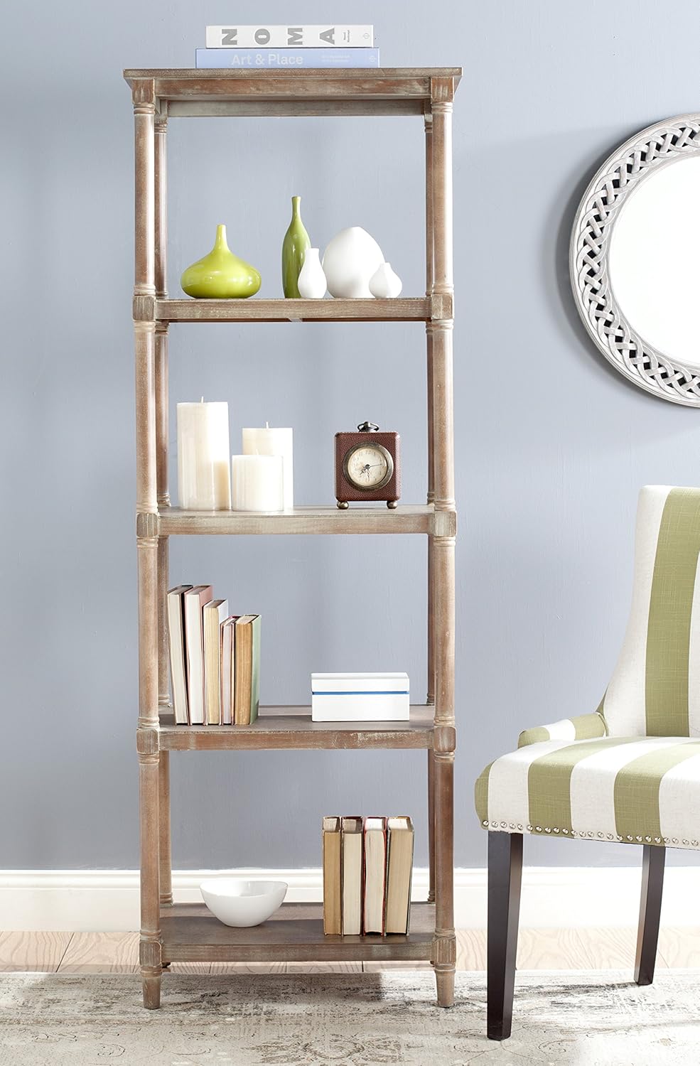 Grey 5 Tier Bookcase H1796