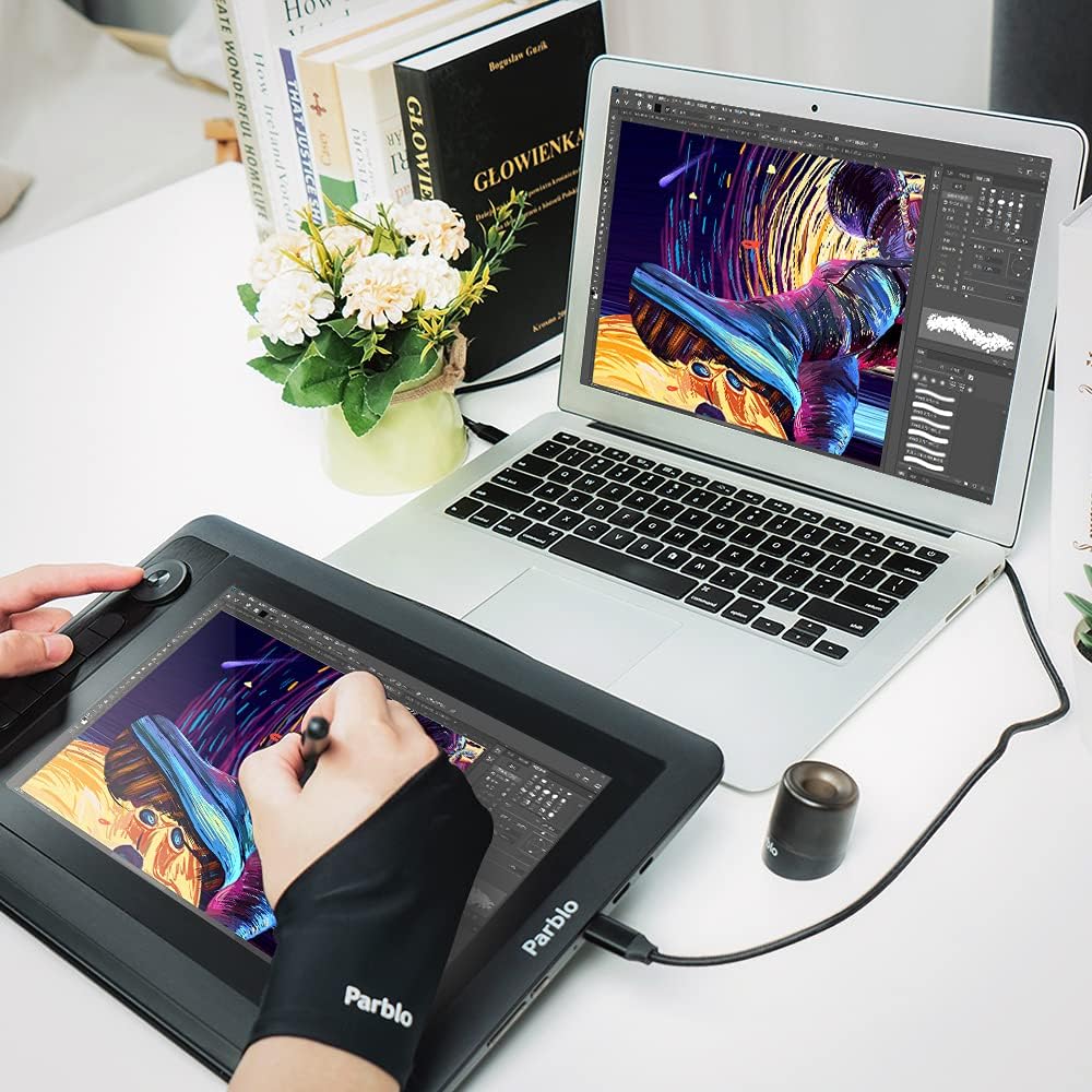 Graphic Drawing Monitor with Stand, Battery-Free Stylus, 8192 Pressure Sensitive, 6 Customizable Keys +1 Round Key C7973