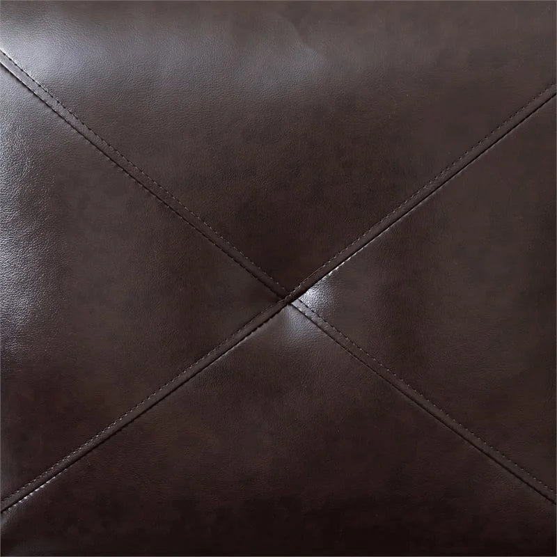 Faux Leather Left Facing Sectional Brown O675
