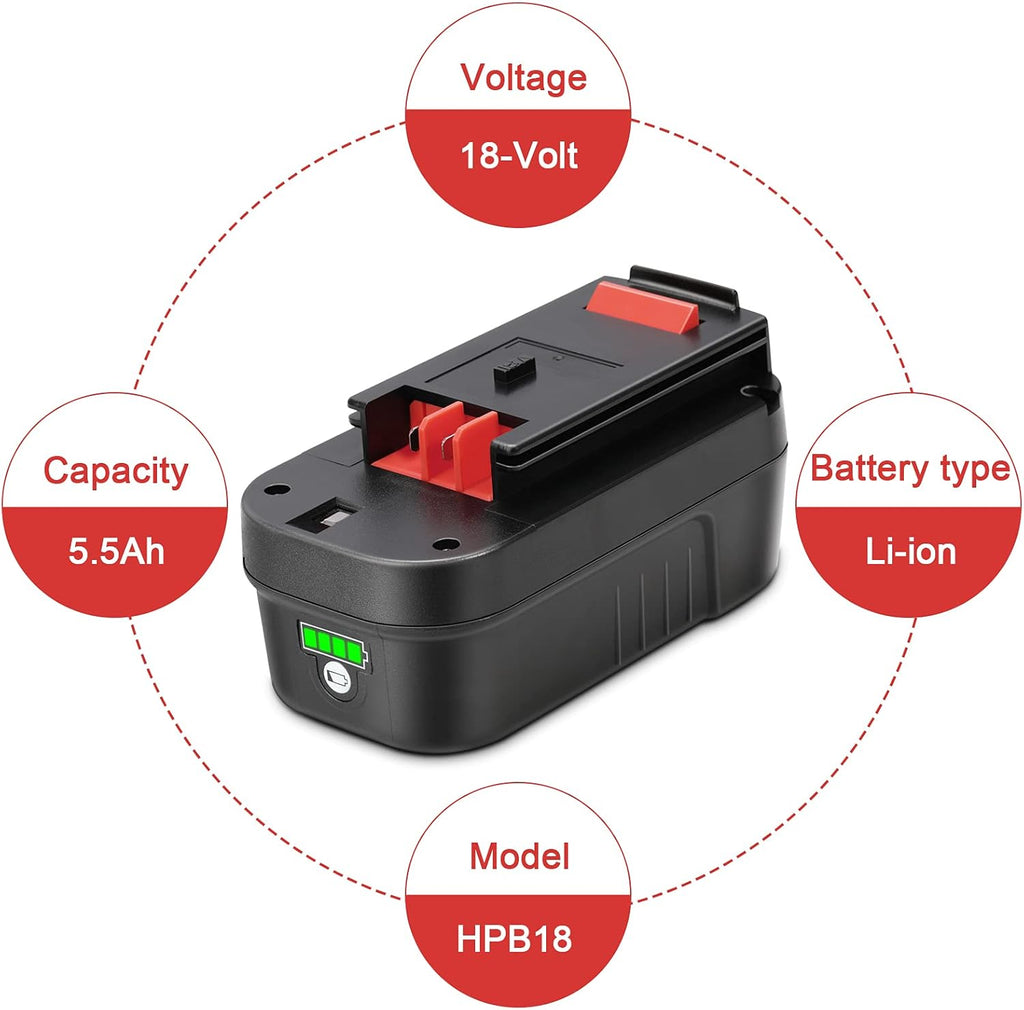 5.5Ah HPB18 Lithium-Ion Battery Pack of 2 I96798